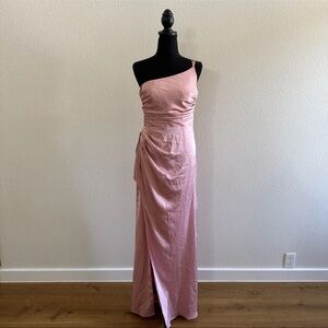 azazie pink dress fren stretch satin dress size A6